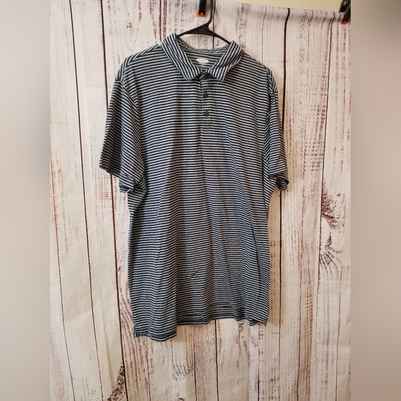 Old Navy Other - 🤍 EUC Blue & Gray Striped Men's Polo Shirt Size 2X
